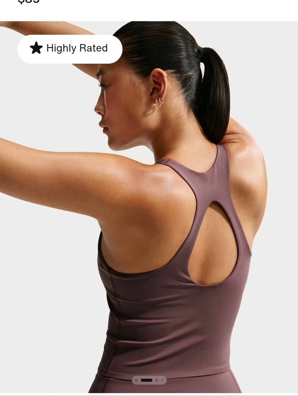 NIKE UNIVERSAL MEDIUM SUPPORT PADDED SPORTS BRA TANK IN BURGUNDY CRUSH /SIZE:L